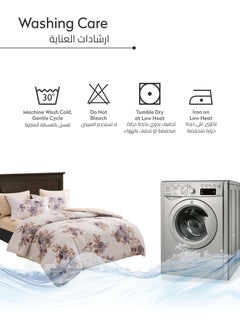 Donetella Printed Comforter Set 4-Pcs Single Size All Season Decorated Reversible Single Bed Comforter Set Fits (140 X 200 Cm)With Super-Soft Down Alterntaive Filing,Soft Peach  - Image 5