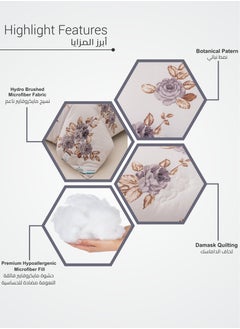 Donetella Printed Comforter Set 4-Pcs Single Size All Season Decorated Reversible Single Bed Comforter Set Fits (140 X 200 Cm)With Super-Soft Down Alterntaive Filing,Soft Peach  - Image 3