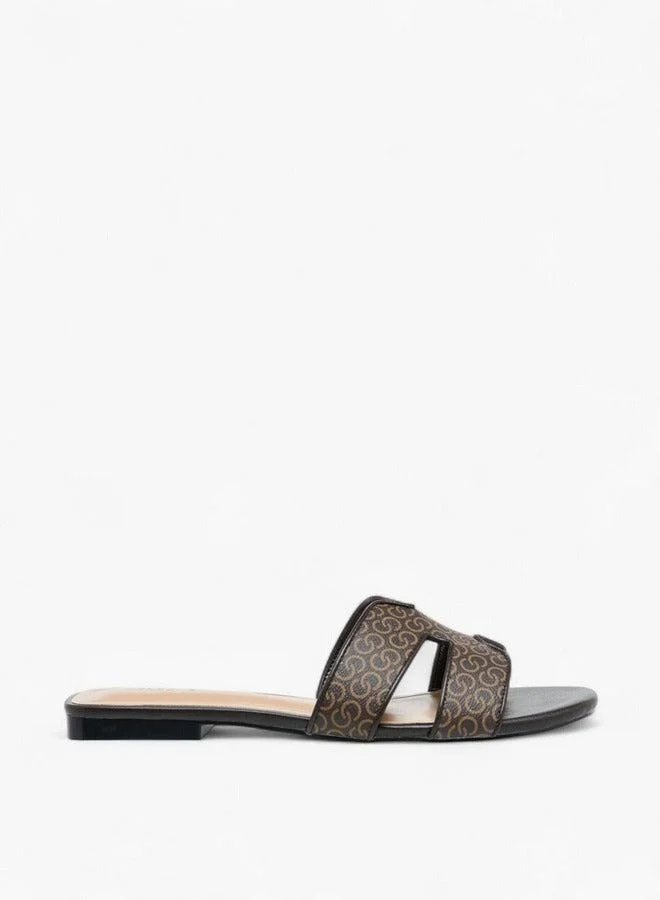 سيليست صنادل نسائية سهلة الارتداء بطبعة شعار