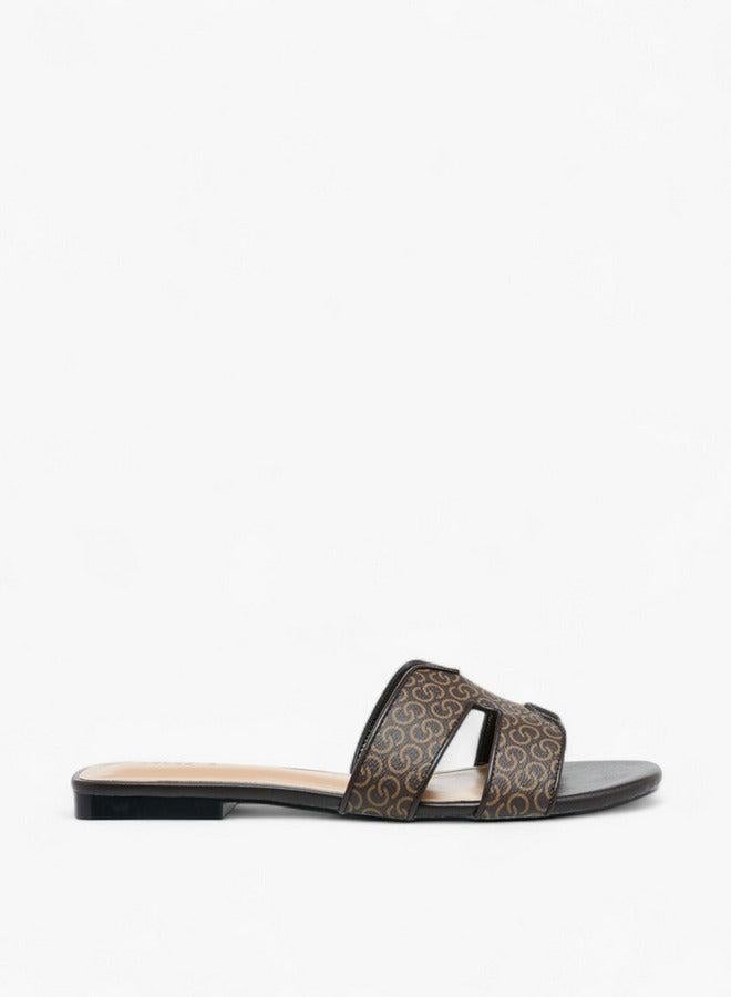 سيليست صنادل نسائية سهلة الارتداء بطبعة شعار - Image 2