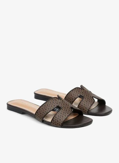 Celeste Women's Monogram Print Slip-On Sandals