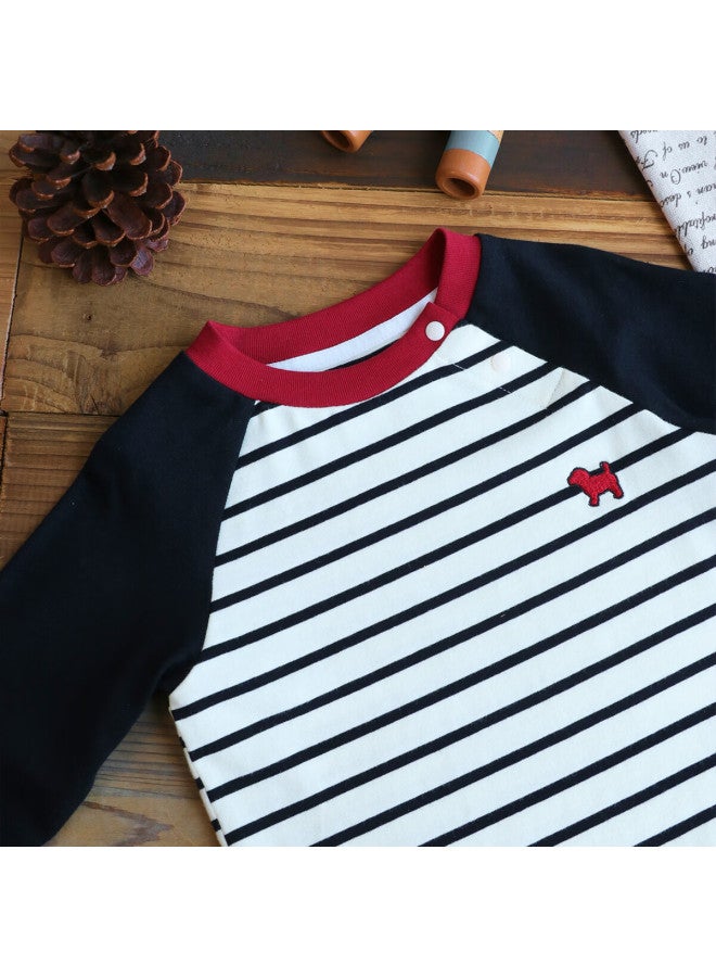 Luson Baby Girls Long Sleeve Raglan T-shirt Spring Basic Top - Image 3