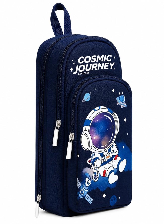 Angoo Astronaut Pencil Box for Kids Boys Girls | 1 Year Warranty | Cute Stationery Pouch for School | 3 Layer Zipper Pencil Case | Waterproof Geometry Box | Pouch for Girls | Space Pencil Kit - Image 1