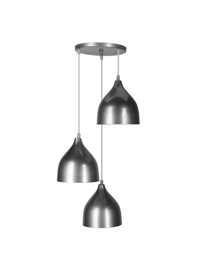 El Rawda Lighting Funnel Triple Ceiling Lamp | modern decorative LED E27 pendant light ceiling lamp hanging | suitable for any room | Color: Silver | Size: 70x35 cm