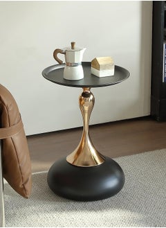 Roman Gifts Curvy Round Side Table Pedestal for Small Spaces Metal Unique End Table for Living Room Modern Corner Accent Tables Drink Table  - Image 1