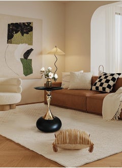 Roman Gifts Curvy Round Side Table Pedestal for Small Spaces Metal Unique End Table for Living Room Modern Corner Accent Tables Drink Table  - Image 2