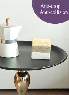 Roman Gifts Curvy Round Side Table Pedestal for Small Spaces Metal Unique End Table for Living Room Modern Corner Accent Tables Drink Table  - Image 5