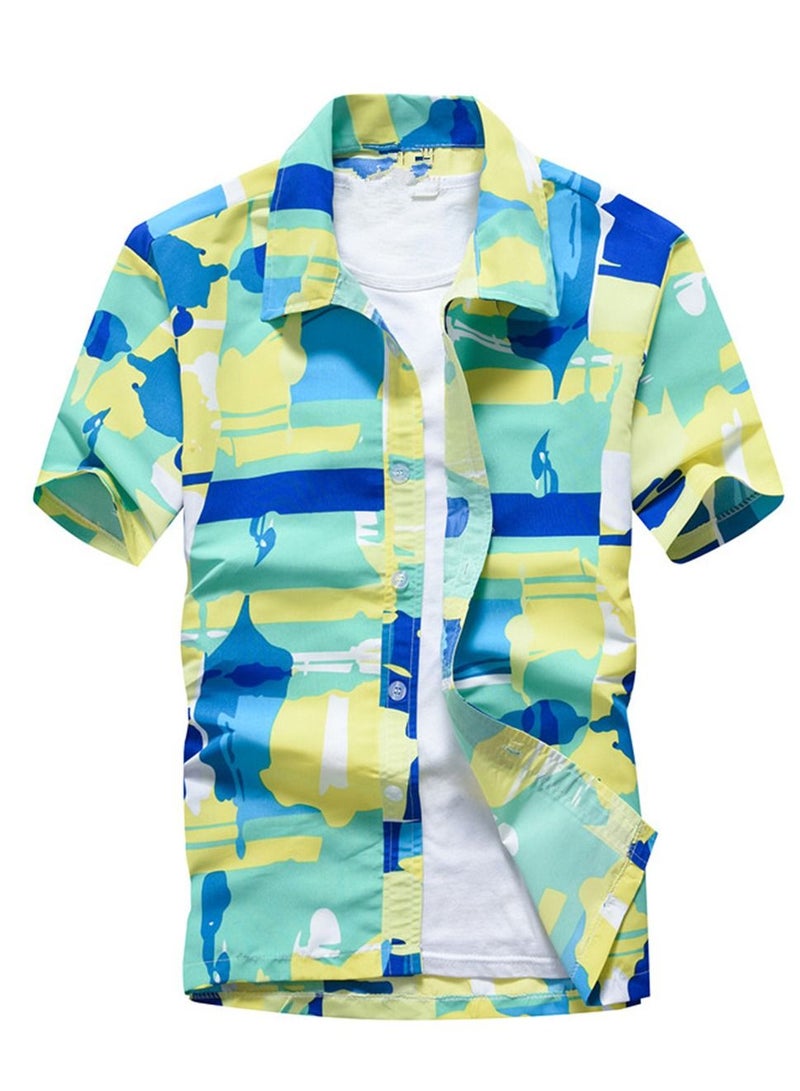 Loquat Quick Dry Wide Holiday Short Sleeve Shirt Blue 