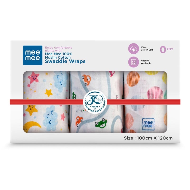 mee mee Mee Mee 100 Soft Cotton Hooded Baby Wrapper Cum Warmer Blanket with Hood for New Born Baby 0 to 6 Months Multicolour - Image 1