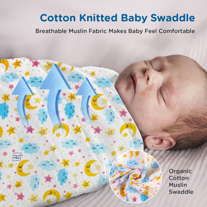 mee mee Mee Mee 100 Soft Cotton Hooded Baby Wrapper Cum Warmer Blanket with Hood for New Born Baby 0 to 6 Months Multicolour - Image 3