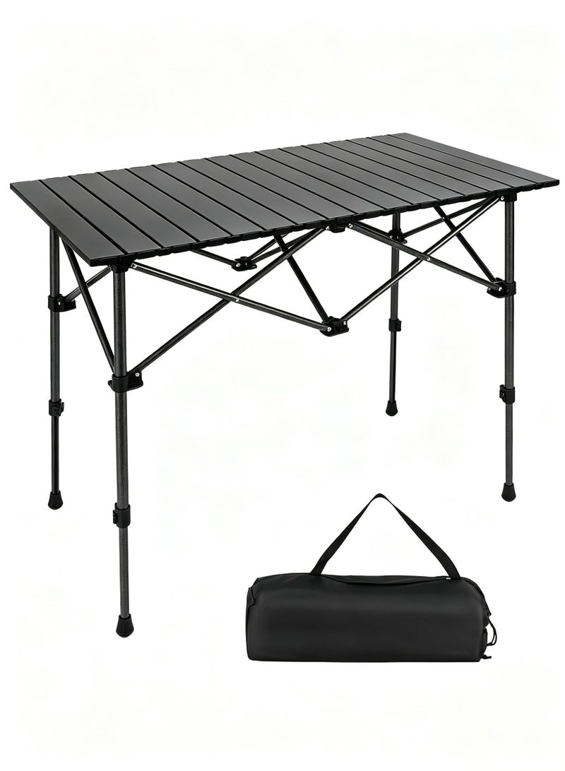 Snooe Folding Table, Portable Camping Table, Aluminum Collapsible Table Top, Ultralight Compact With Carry Bag For Outdoor, Beach, Bbq, Picnic, Cooking, Festival, Indoor, Office(large) - Image 1