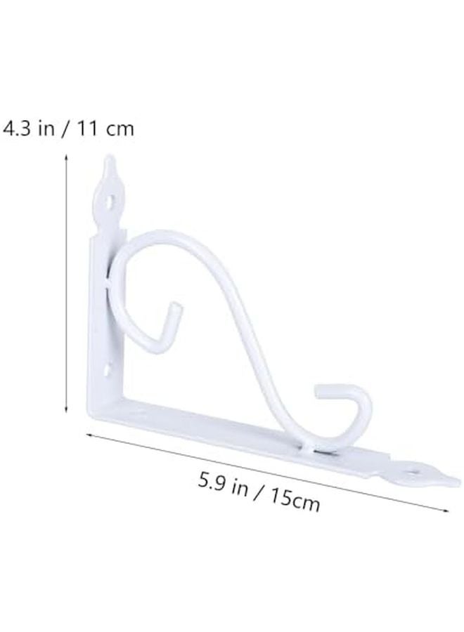 2Pcs Heavy Duty Iron Triangle Shelf Brackets White Wall Mount For Floating Shelves - Image 3