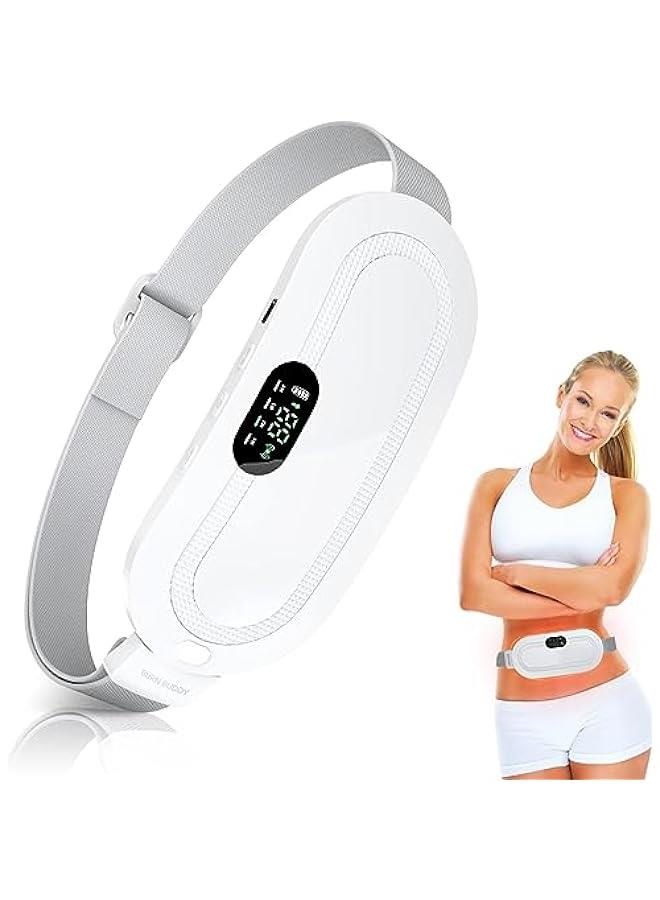 BWSJ Portable Cordless Heating Pad, Portable Electric Wireless Heating Massager Pad with 3 Heat Levels and 4 Modes for Lower Back Stoh   Period Cram for Women and Girl - Image 1