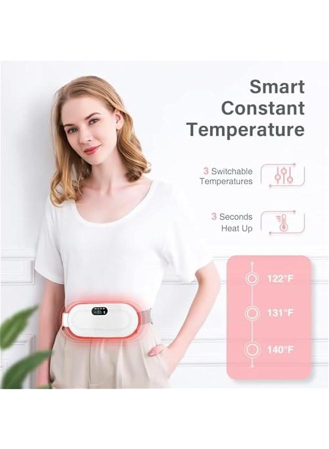 BWSJ Portable Cordless Heating Pad, Portable Electric Wireless Heating Massager Pad with 3 Heat Levels and 4 Modes for Lower Back Stoh   Period Cram for Women and Girl - Image 2