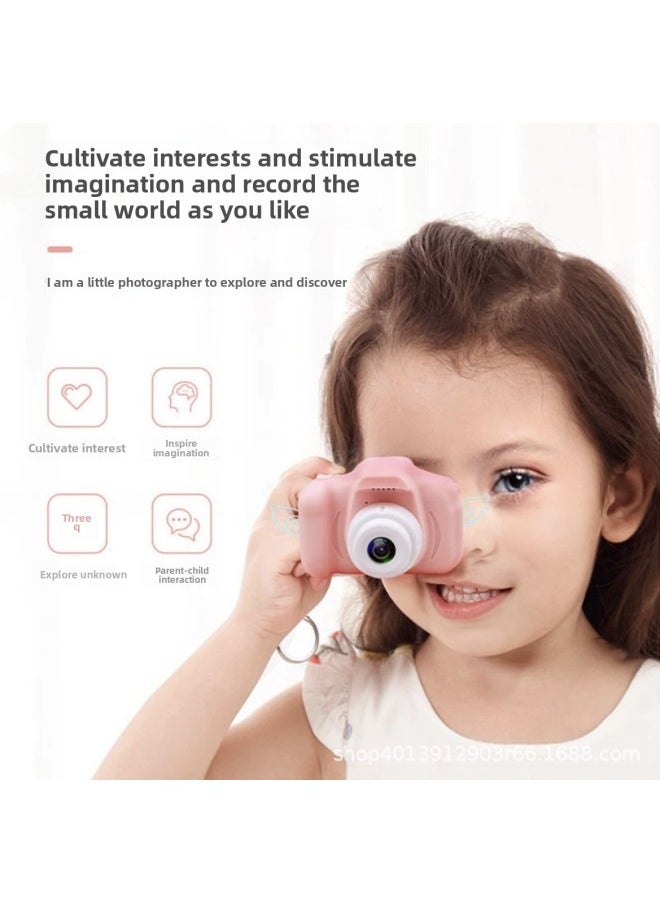 Children's Camera Can Take Pictures And Video HD SLR Digital Camera Cartoon Mini Camera Toy Birthday Gift-Color:[pink X2] Single Camera Puhui 2000w+ (16g Memory Card)  - Image 3
