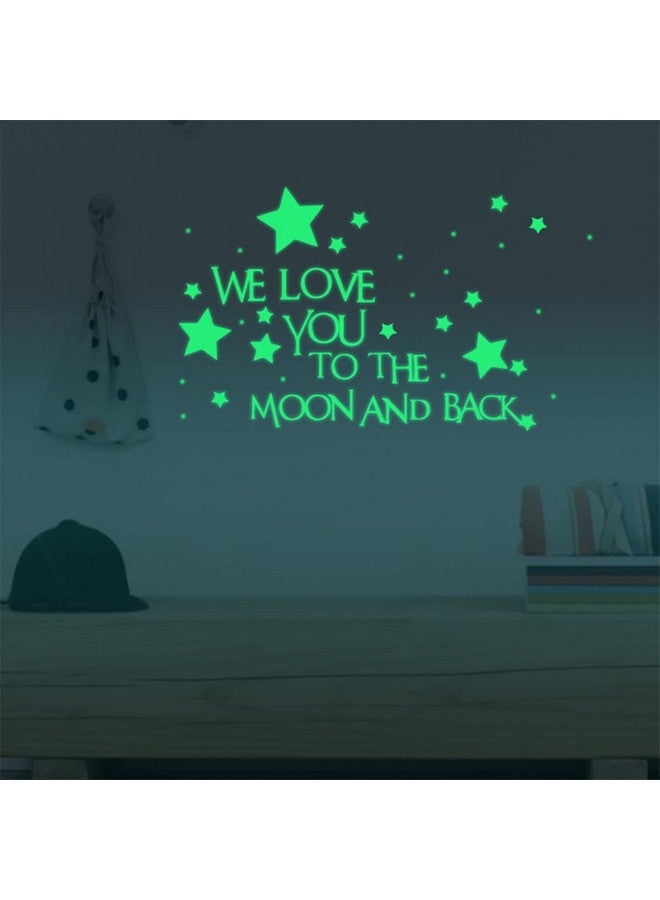 Homics Nursery Wall Decals Glowing Words Stickers - WE Love You to The Moon and Back - Words Glow in The Dark with Stars Around Wallpaper for Kids Bedroom Ceiling - Image 1