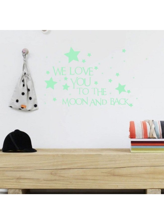Homics Nursery Wall Decals Glowing Words Stickers - WE Love You to The Moon and Back - Words Glow in The Dark with Stars Around Wallpaper for Kids Bedroom Ceiling - Image 2