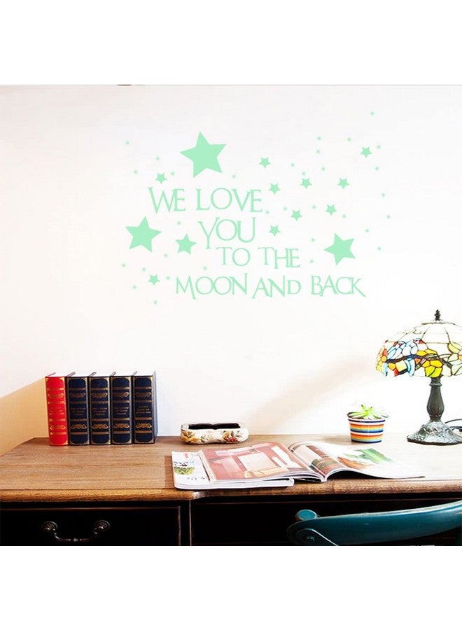 Homics Nursery Wall Decals Glowing Words Stickers - WE Love You to The Moon and Back - Words Glow in The Dark with Stars Around Wallpaper for Kids Bedroom Ceiling - Image 5