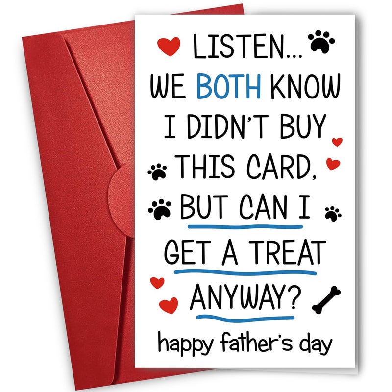 NewEleven Father's Day Gifts, Dog Dad Gifts For Men, Unique Dads Gift For Father's Day, Cute Fathers Day Card From Dog, Puppy For Men Husband - Greeting Card - Image 1