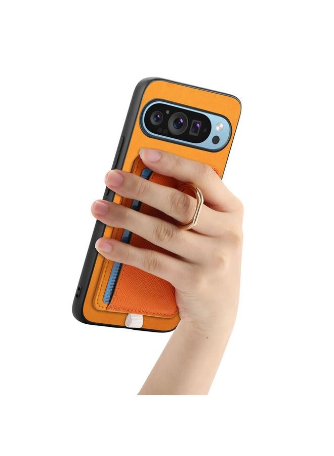 Zaboon Case For Google Pixel 8a Retro Cross Leather Ring Side Insert Card Bag MagSafe Phone Case - Image 5