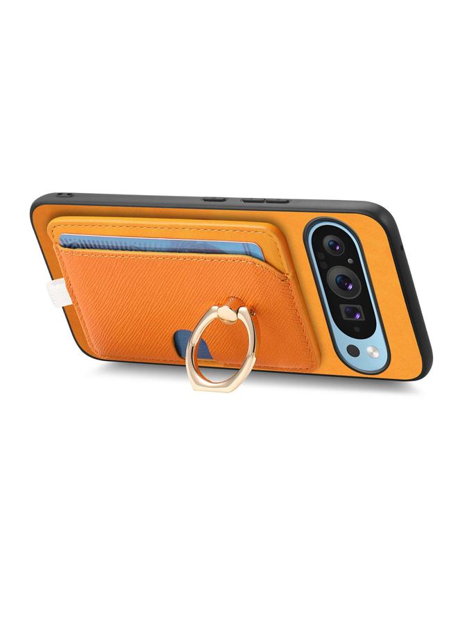 Zaboon Case For Google Pixel 8a Retro Cross Leather Ring Side Insert Card Bag MagSafe Phone Case - Image 3