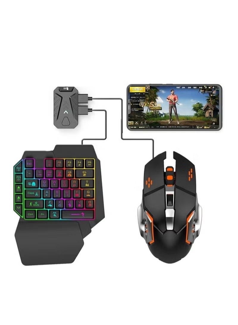 Gaming Mouse and Keyboard Combo Pack, 4 in 1 Mobile Gaming Keyboard and Mouse Converter Custom Key Setup Latency Free only for Android(Not for IOS) - Image 1