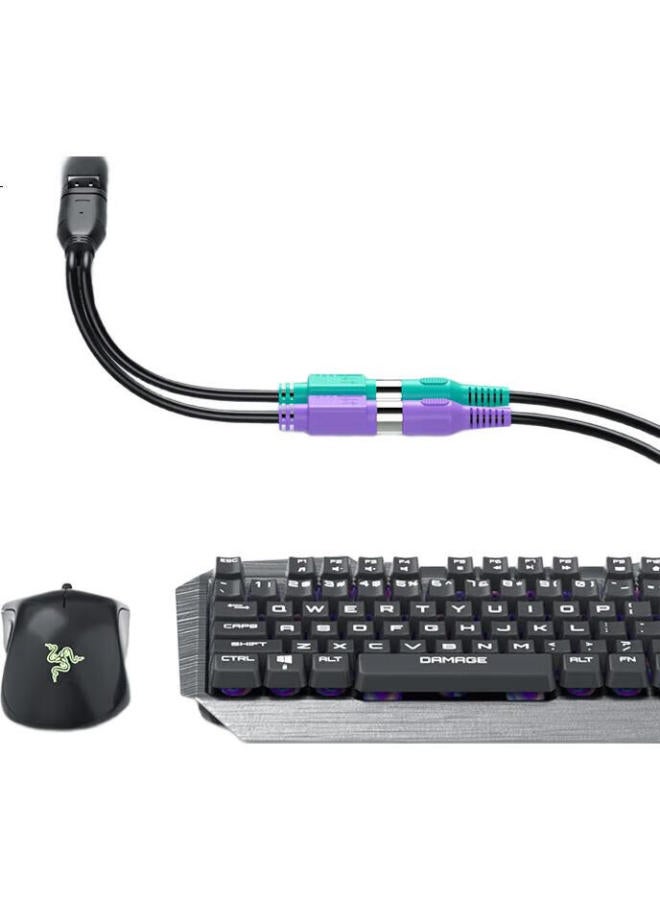Linkstone Usb To Ps2 Round Port Adapter Interface Computer Keyboard Mouse Plug Adapter Converter Ps2 Usb To Ps2 Adapter Cable Plug And Play Black - Image 3