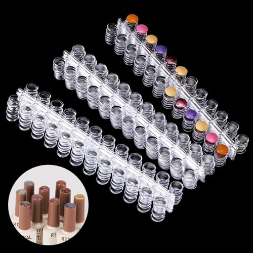Tbestmax 720 Pcs Nail Polish Swatch Dots Round False Nail Display Tips Transparent Nail Art Color Display Chart with Adhesive Sticker for Nail Polish Training Practicing