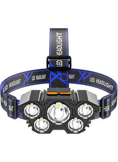 Rc-21 Rechargeable 5 LED 5x T6 Cree LED 36000 Lumen Professional Headlight Lamp 4 Modes