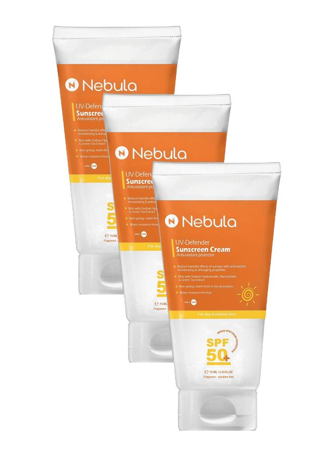 Nebula UV-Defender Sunscreen Cream 75ml 3 Bundle