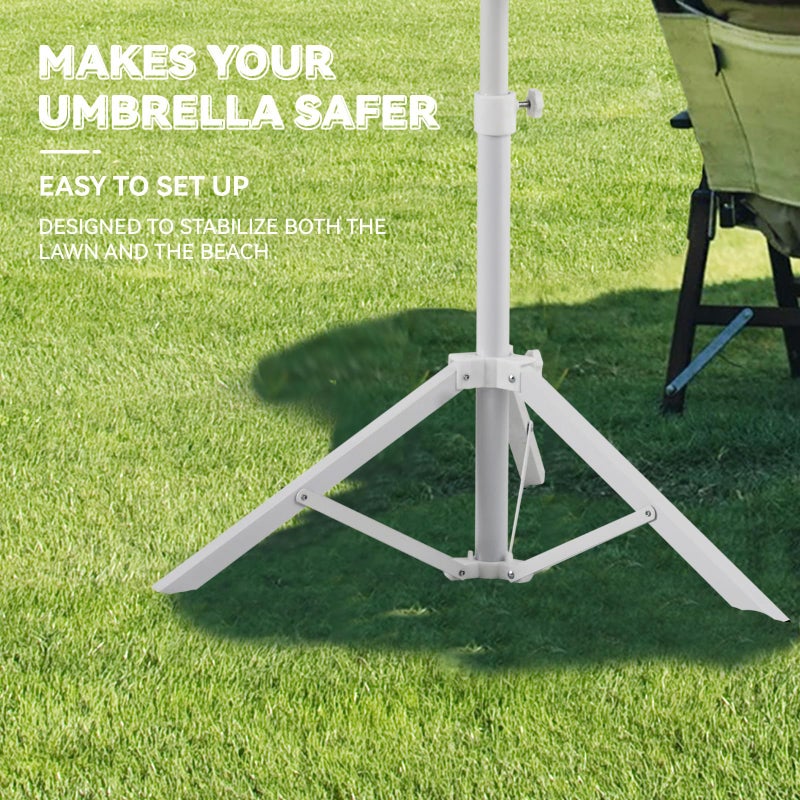 Aoxun Portable Umbrella with Stand, 6.5ft Sun Shade Umbrella with Stand, Lightweight Adjustable Standing with Sand Anchor and Carry Bag, Instant Sun Protection, Easy to Carry, Blue - Image 5