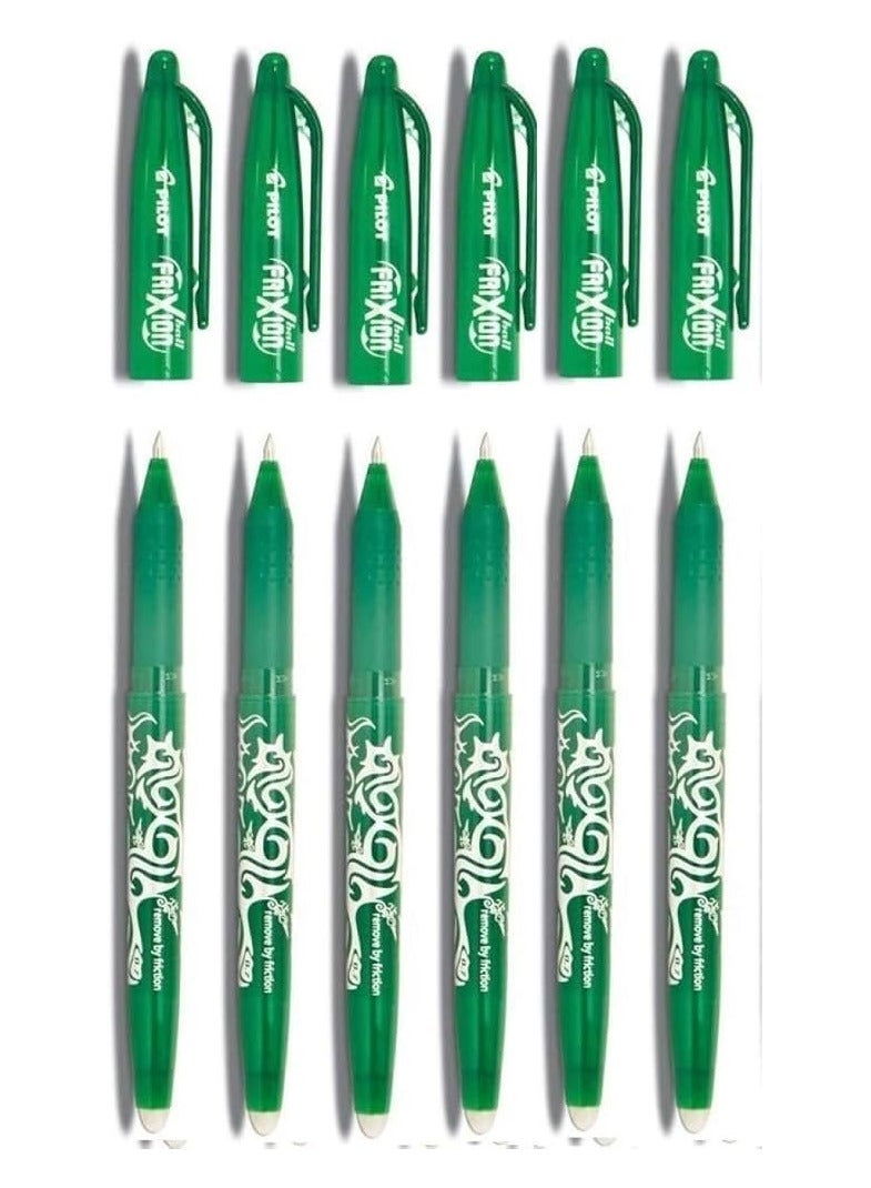 Pilot frixion erasable pen green 6pcs - Image 1