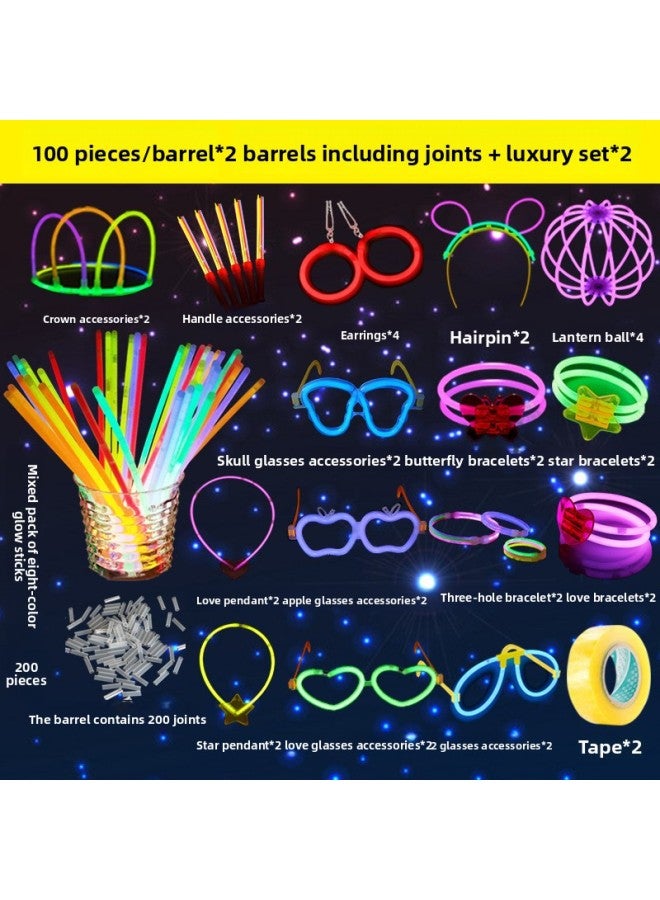 Fluorescent Stick Kidsren's Luminous Bracelet DIY Toy Douyin Fluorescent Dance Festival Party Outdoor Camping Style Family 