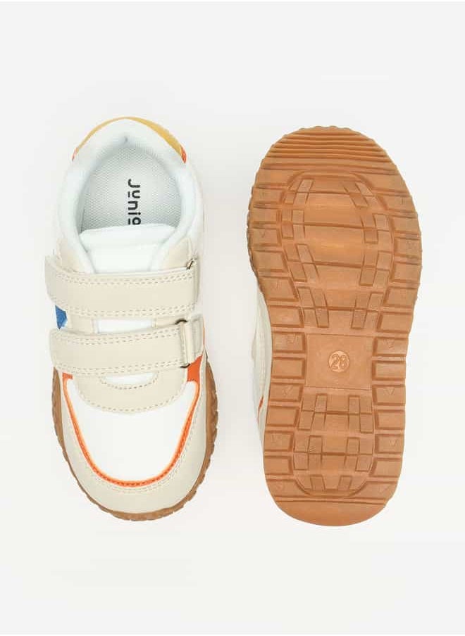 JUNIORS - Boys Panelled Sneakers with Hook and Loop Closure - Image 1
