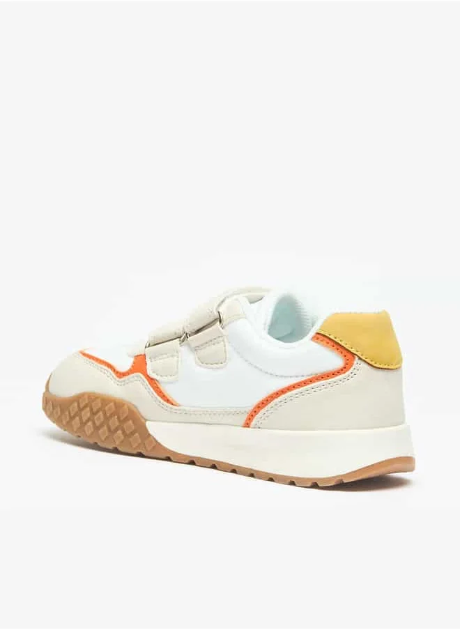 جونيورز Boys Panelled Sneakers with Hook and Loop Closure