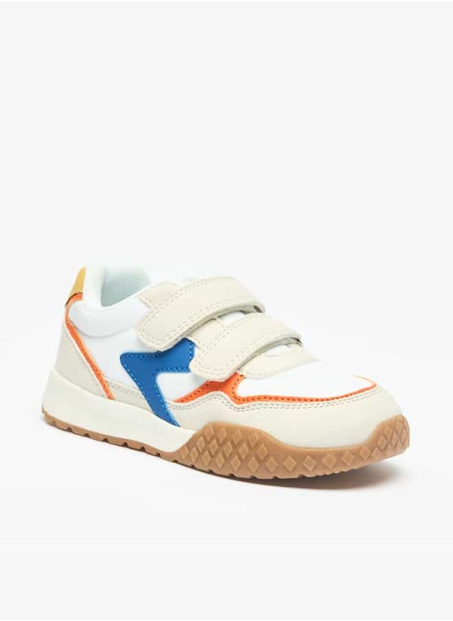 JUNIORS - Boys Panelled Sneakers with Hook and Loop Closure - Image 1