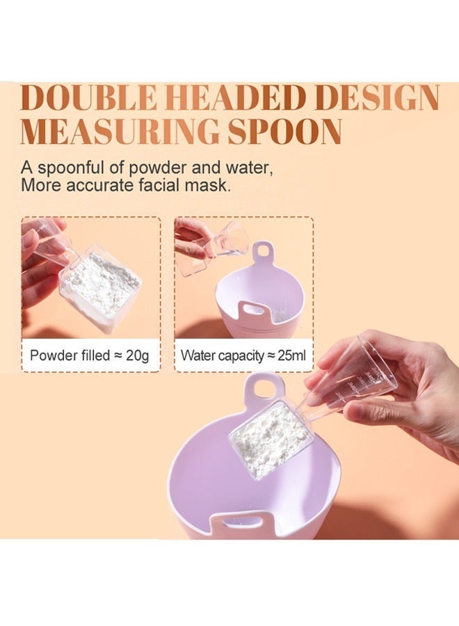 Facial Mask Mixing Bowl Set,Facial Mask Mixing Tool Kit with Mask Bowl Brushes Stick Spatula and Spoons（Purple） - Image 2