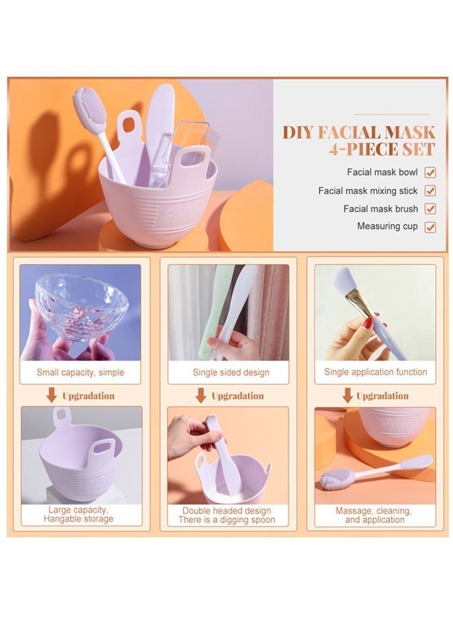 Facial Mask Mixing Bowl Set,Facial Mask Mixing Tool Kit with Mask Bowl Brushes Stick Spatula and Spoons（Purple） - Image 4