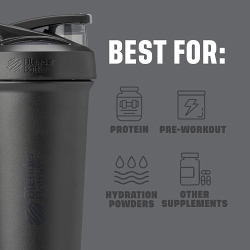 BlenderBottle زجاجة خلط بلندر بوتل سترادا معزولة من الفولاذ المقاوم للصدأ مع خفاقة سلكية، سعة 25 أونصة، خطوط وردية - Image 4