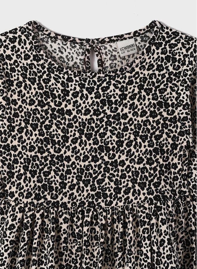 LC WAIKIKI Girl Dress Crew Neck Long Sleeve  - Image 4