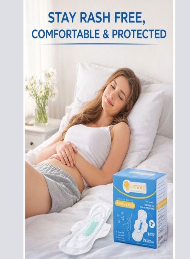Jiswap XXL Rash-Free Sanitary Pads for Women | Heavy Flow Protection | Ultra Soft & Super Absorbent | 2X Faster Absorption | Leak-Proof Extra Long Pads for Day & Night Use – Pack of 50 - Image 4