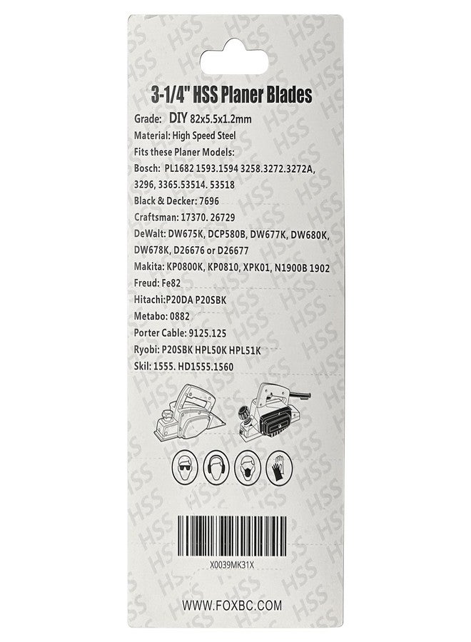 FOXBC 3-1/4 Inch Planer Blades, 10 Pack 82mm Planer Blades Replacement for Bosch, Makita, DeWalt, Wen 6530, Ryobi, Craftsman and More 3-1/4 Hand Portable Planers (HSS) - Image 4