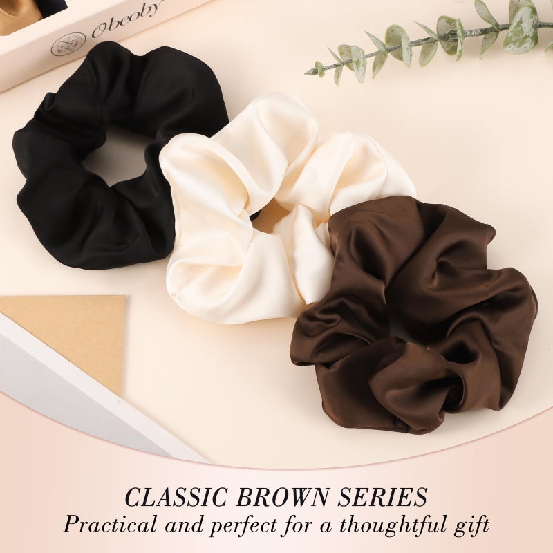 obeoby Large Satin Scrunchies, 8 Pack Sleepy Hair Tie Oversized 6inch Satin Scrunchies for Thick Hair Women Girl - Image 5