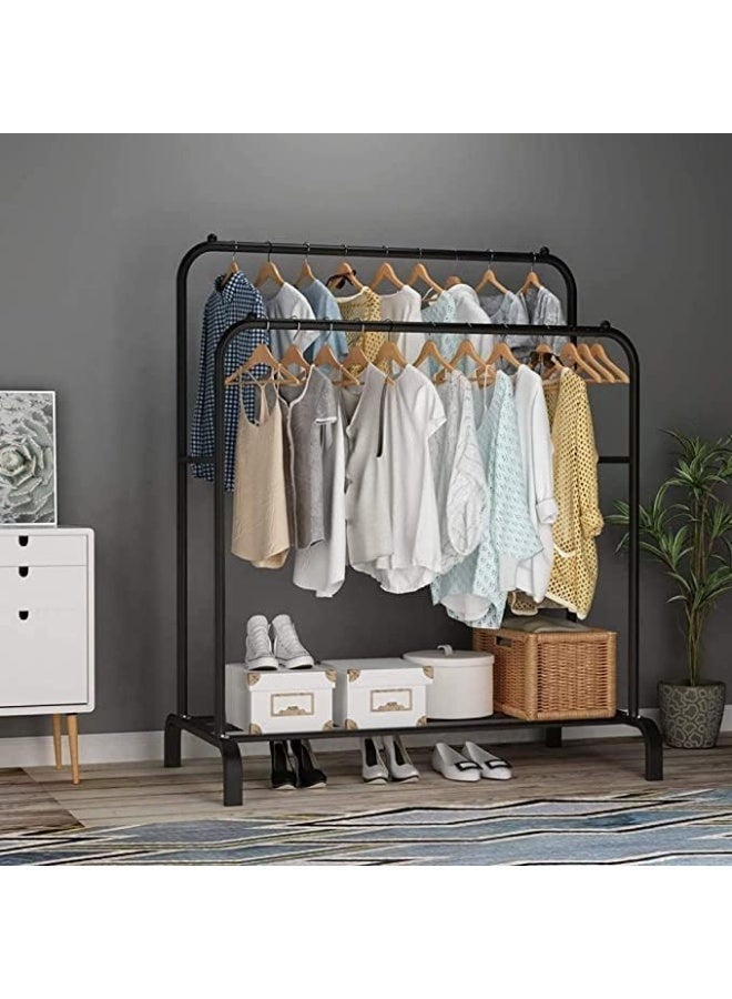 Double Clothes Hanger Stand – Black - Image 3
