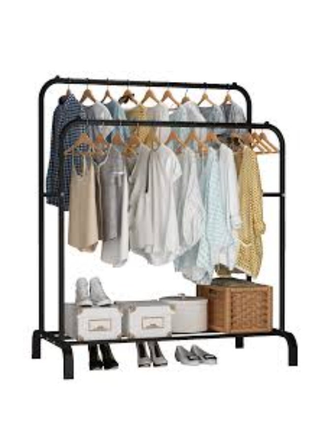 Double Clothes Hanger Stand – Black - Image 2