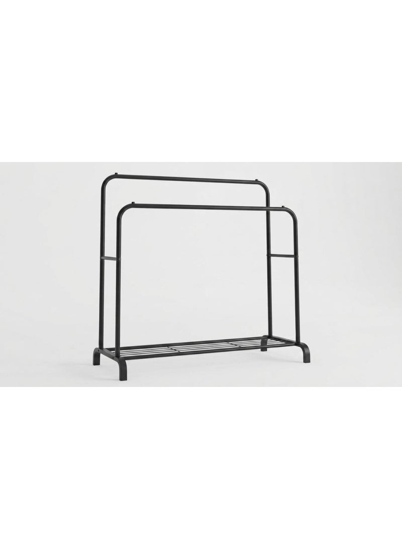 Double Clothes Hanger Stand – Black - Image 1