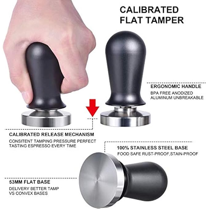 MAKINGTEC Coffee Tamper  Coffee Tamper 53Mm Coffee Tamper Coffee Presser Coffee Shop Supplies With Silicone Tamper Mat Stainless Steel Coffee Tamper - Image 5