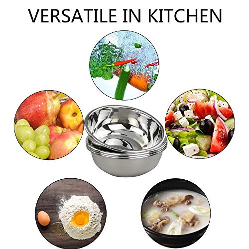 Doryh 18/10 Stainless Steel Mixing Bowls, Nesting Bowls for Meal Prep, Serving, Baking, Set of 4 - Image 4