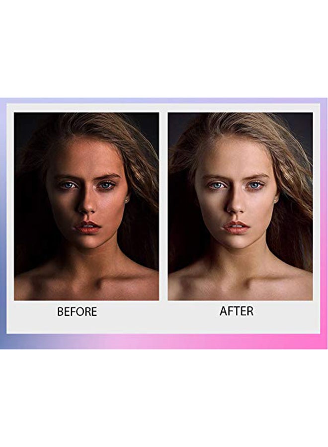 حلقة إضاءة سيلفي صغيرة محمولة بحجم الجيب مزودة بعدد 3 مستويات للسطوع لالتقاط صور السيلفي مع بطارية قابلة لإعادة الشحن أسود/ أبيض - Image 4