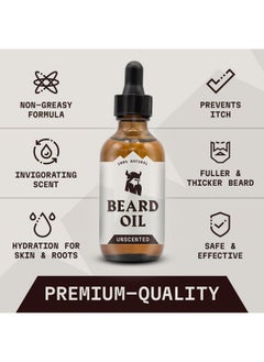Striking Viking Beard Oil Conditioner Unscented For Men (Large 2 Oz) - All Naturally Derived Formula With Argan & Jojoba Oils - Softens, Smooths & Strengthens Beard Growth - Beard Conditioner Oil Men  - Image 2